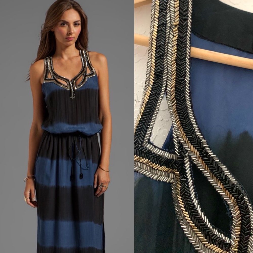 Karina Grimaldi Phantom Beaded Maxi Dress